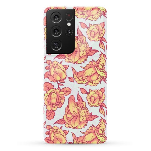 Floral Penis Pattern Orange Phone Case